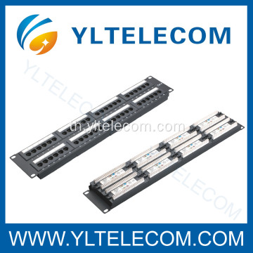 2U ขนาด 19 นิ้ว 48port(6*8) แผงแพทช์กับป้าย Cat.5e และ Cat.6 ประเภท